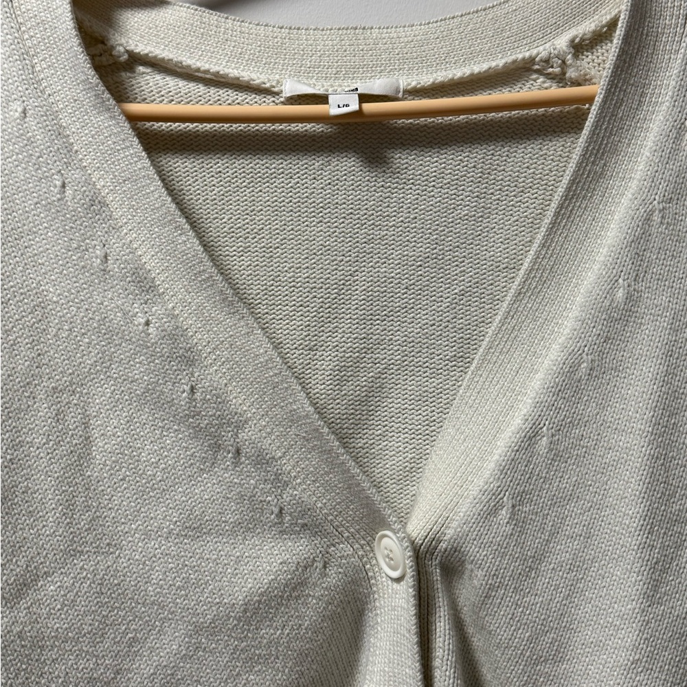 Uniqlo Cream V-Neck Cardigan